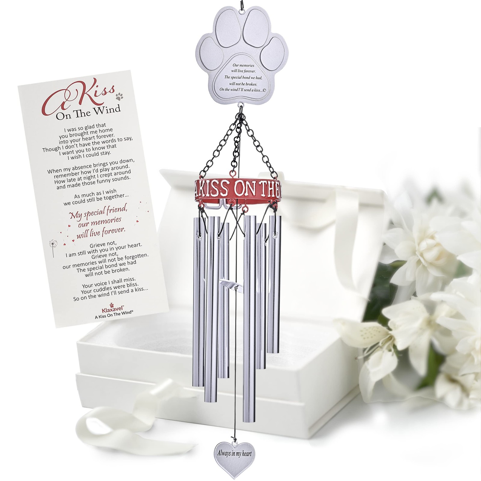 Pet Memorial Wind Chimes – 19″ Rainbow Bridge Pet Memorial Gifts, Thoughtful …