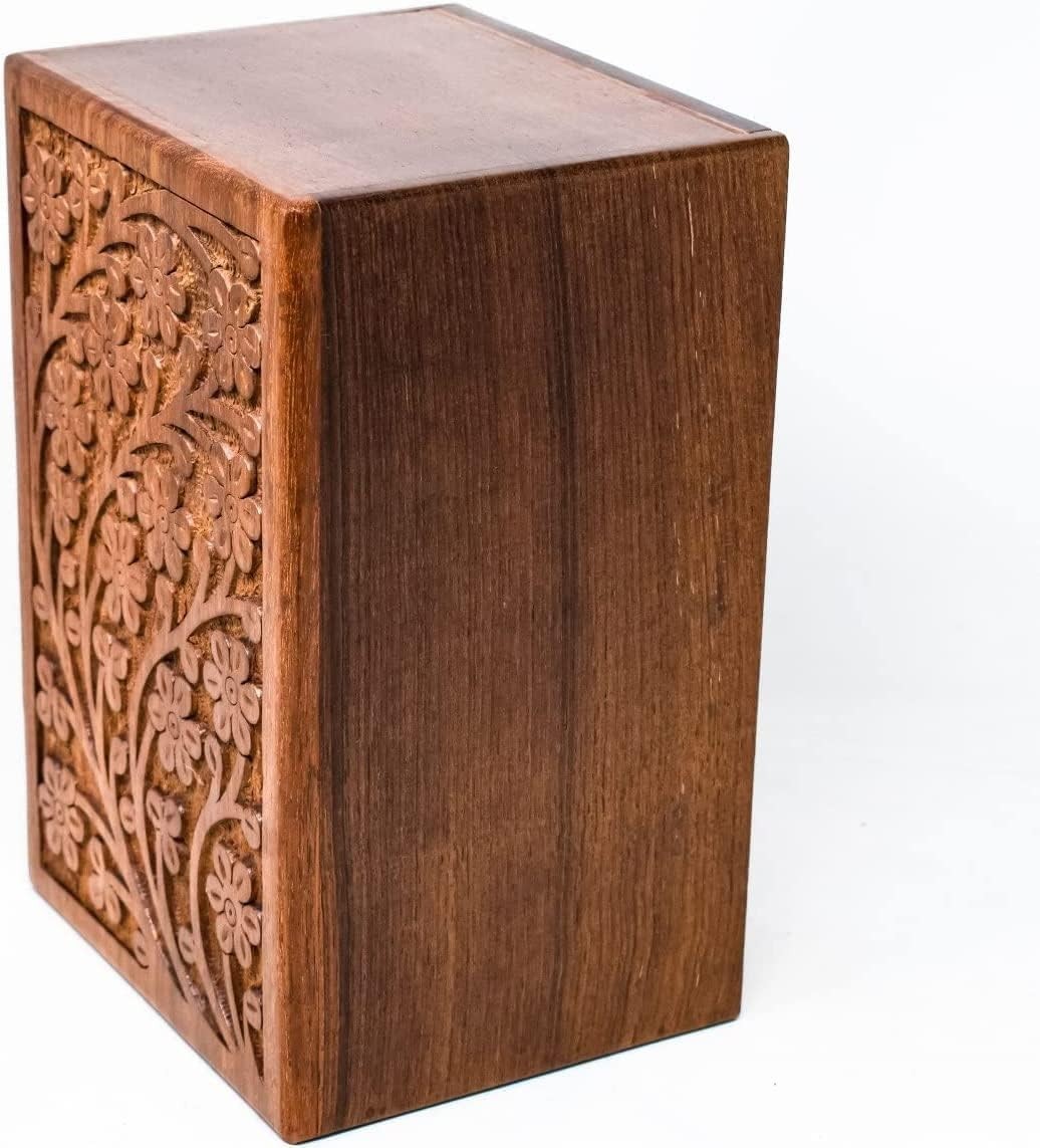 Rosewood Cremation Urn Handcrafted Wooden Urn Box for Human Ashes (XX-Large Box)