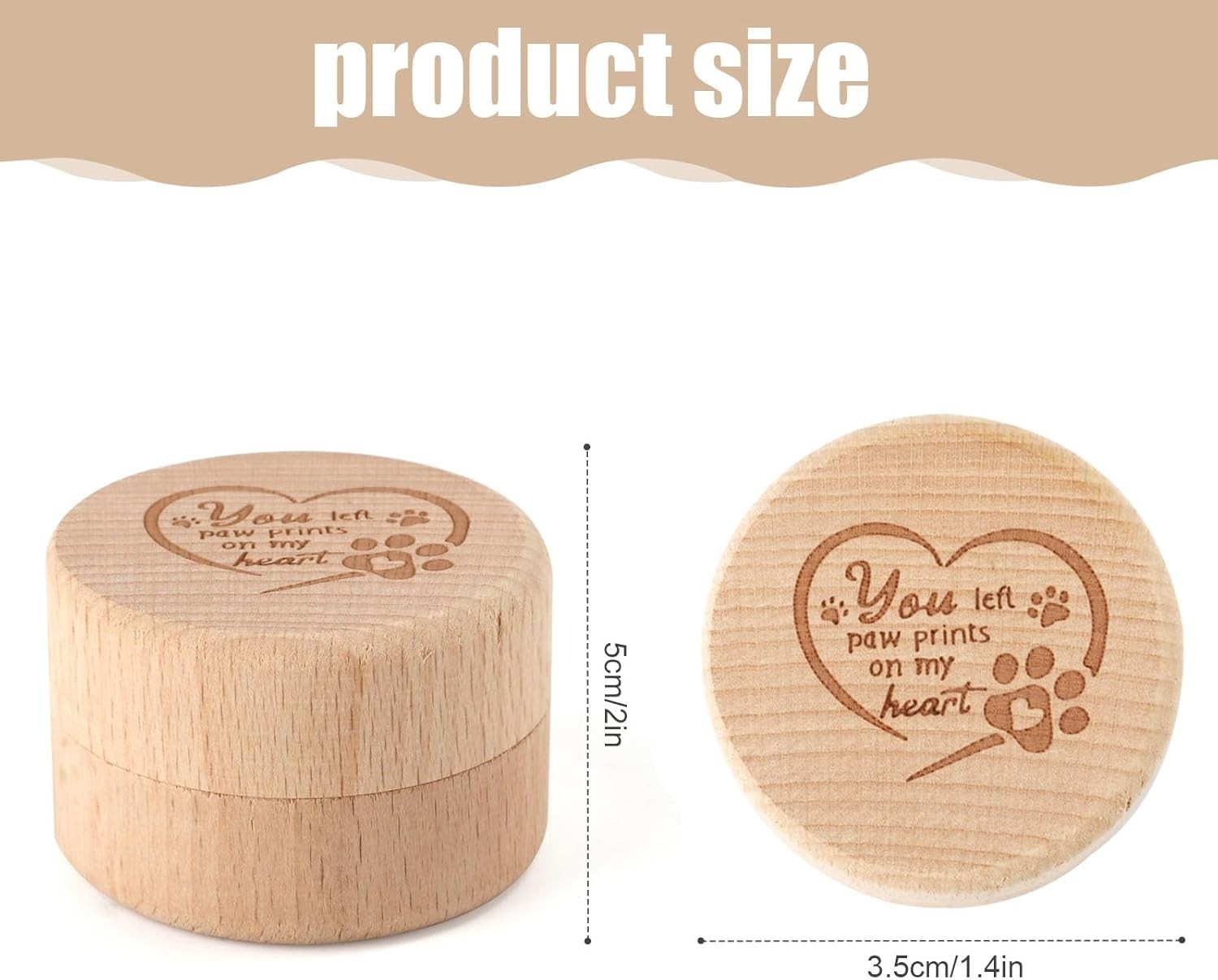 Heartfelt Pet Loss Memorial Box – Beech Wood Keepsake for Hair & Ashes