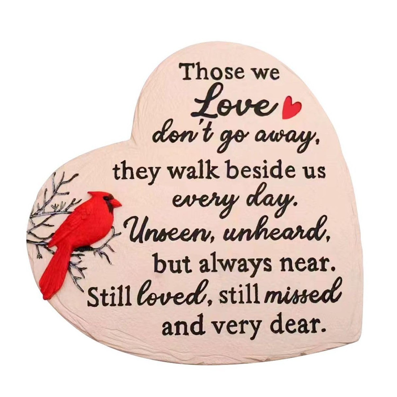 Heart Shaped Memorial Garden Stones, 10 inches Sympathy Garden Stone for Love…