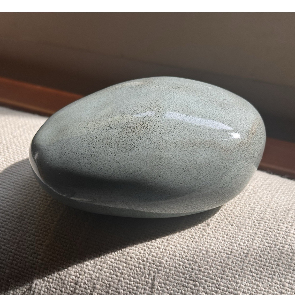 Pet urn: Handmade Cremation Keepsake “Stone”, Oxide Green Melange Pulvis Art