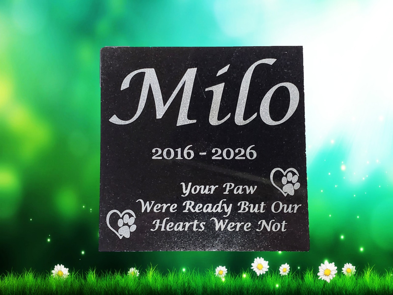 Grave Marker Headstone Garden Pet Loss Memorial Burial Granite Stone Plaque d12