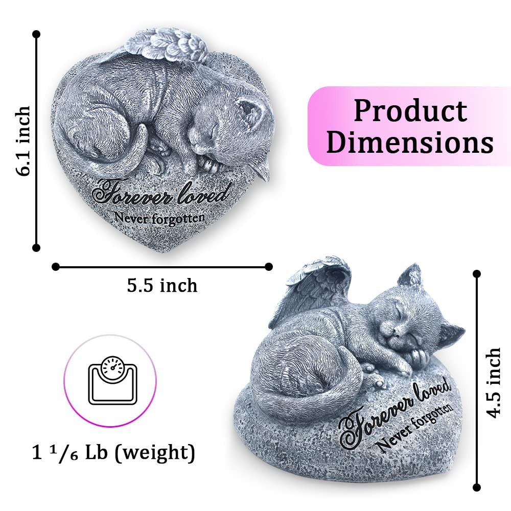 Orchid Valley Sleeping Cat Garden Statue – Pet Memorial Stone – Grave Marker …