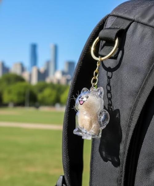 Cat/Dog Hair Collector Keychain Charm Memorial Bottle Memorial Storage Dog 1