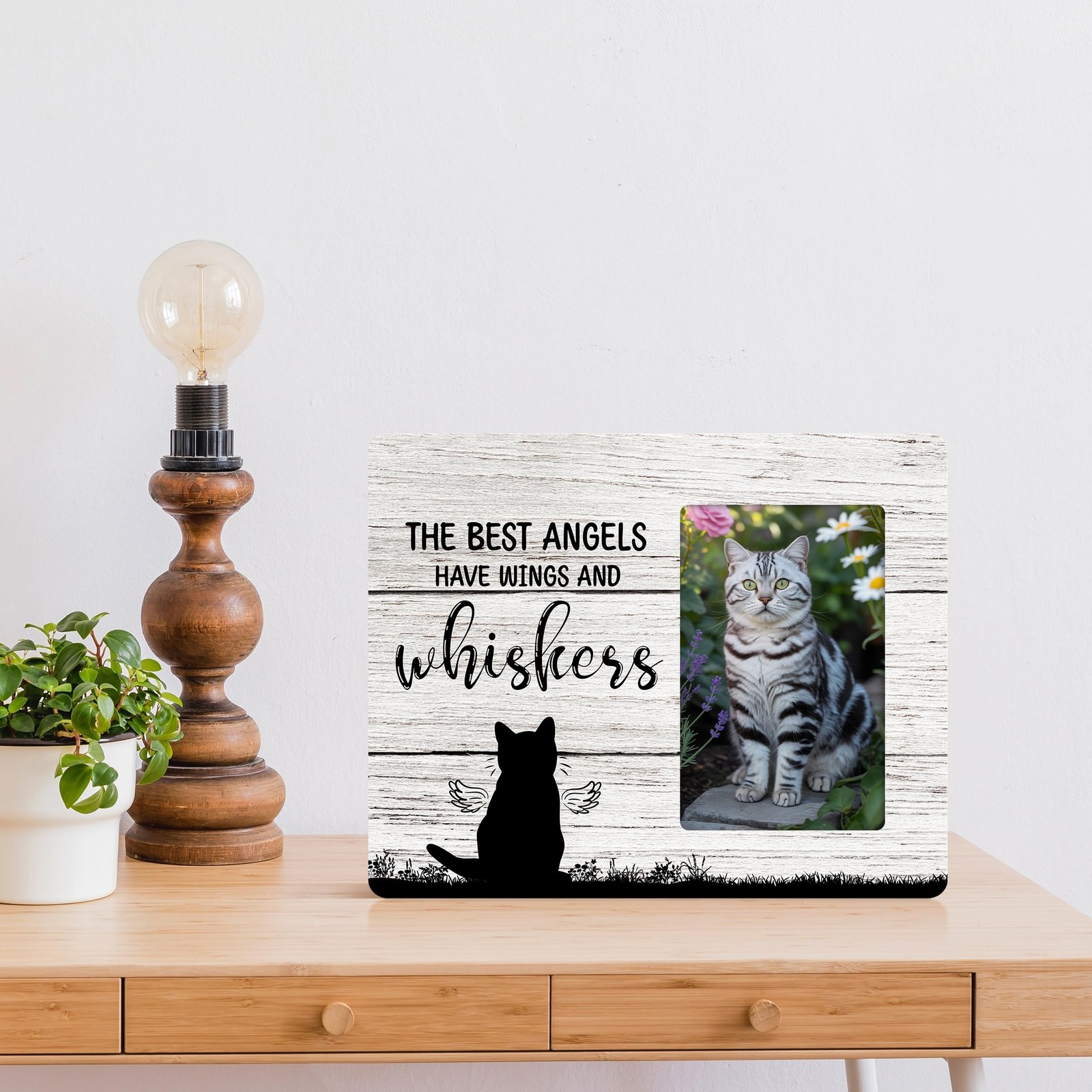 Cat Memorial Gifts for Loss of Cat, Pet Sympathy Gift Wooden Picture Frames, …