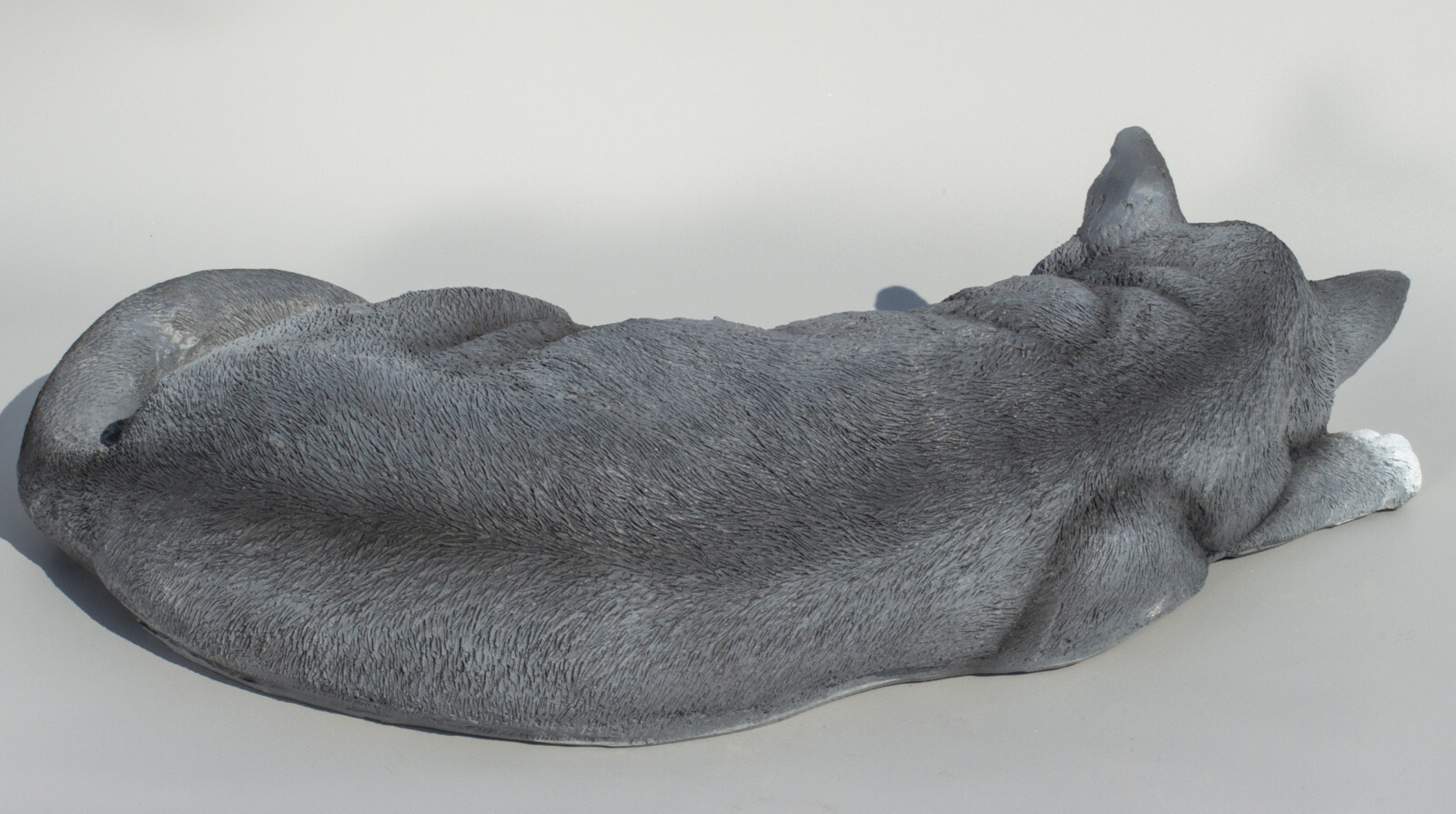 Sleeping Cat Sculpture Large Pet Memorial Grave Statue Gray Garden Decor Animals