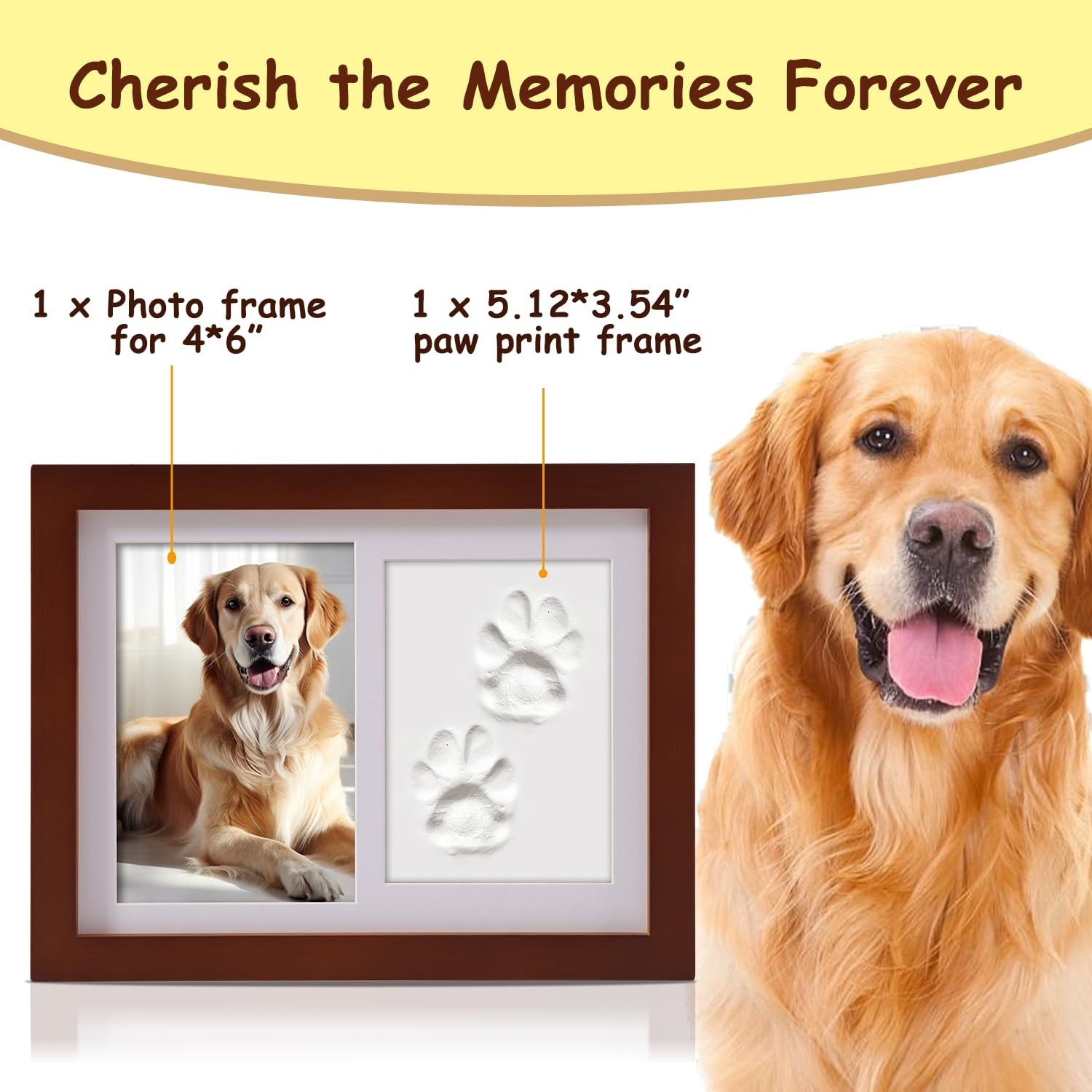 Personalized Pet Memorial Frame for Dogs and Cats,Pet Paw Print Custom Photo …