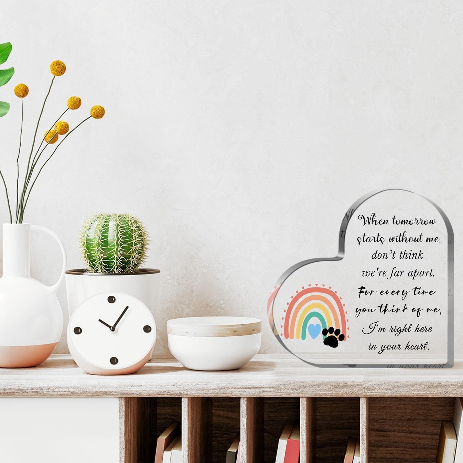 Bereavement Gift for Loss of Dog/Cat – Acrylic Heart