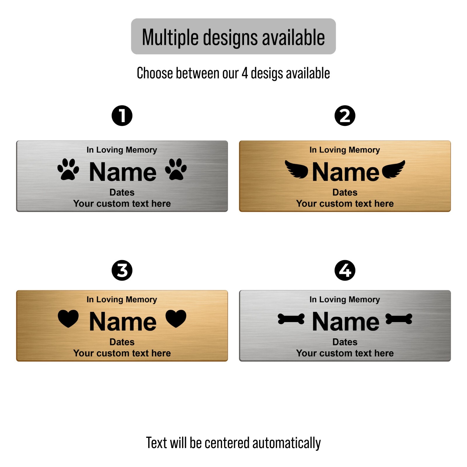 Custom Pet Memorial Urn Nameplate, Personalized Funerary Plaque for Dog Ashes