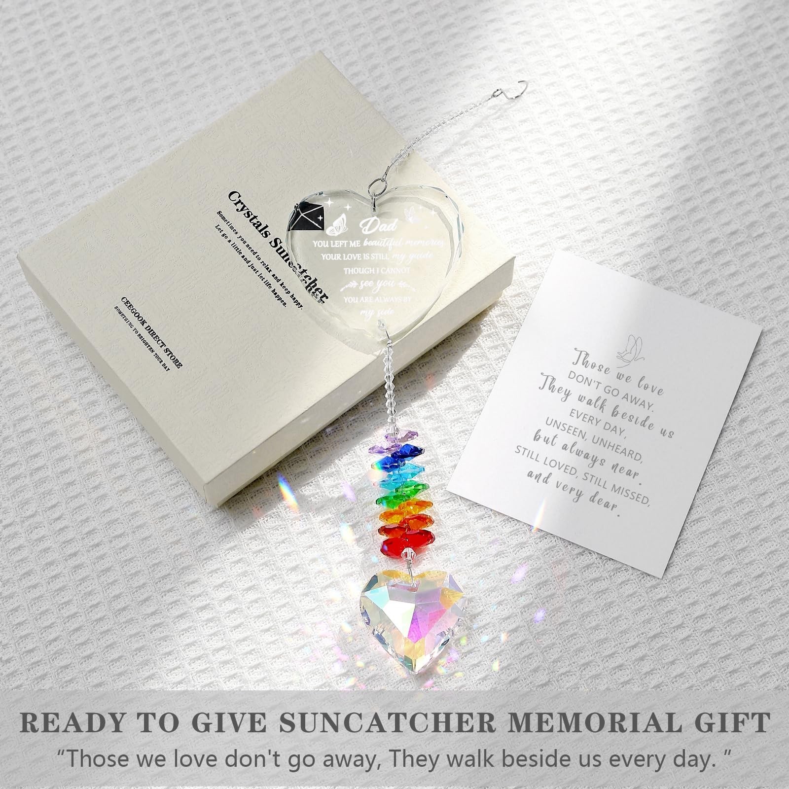 Sympathy Gifts for Loss of Dad, K9 Crystal Suncatcher Memorial for Loss of Fa…