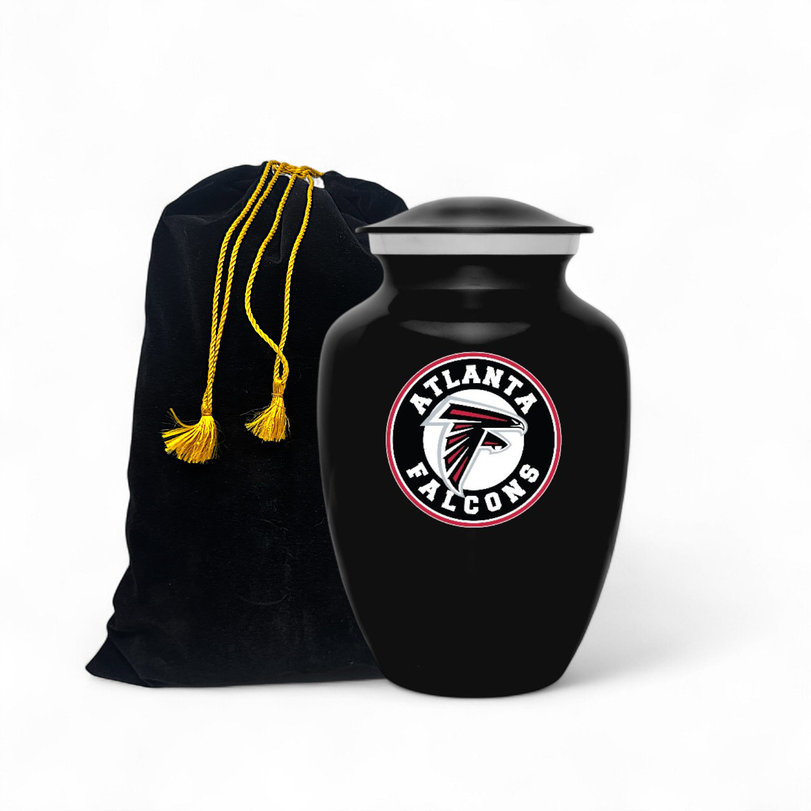 Atlanta Falcons Football Style Cremation Urn Adult Ashes Black Metal 8 Inch Urns