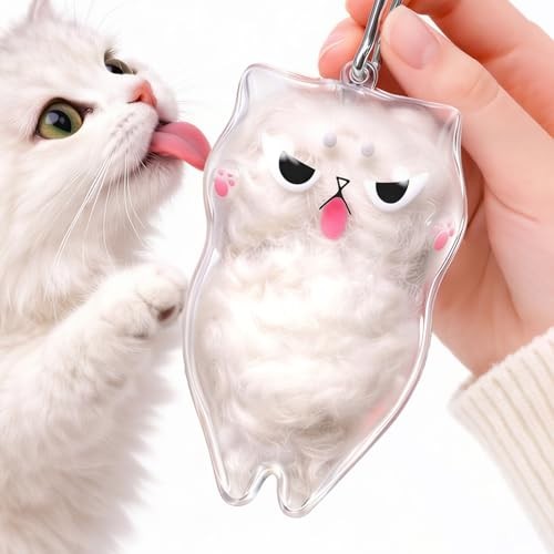 Cat Hair Keepsake Keychain, Pet Fur & Ashes Storage Pendant, Transparent Basic