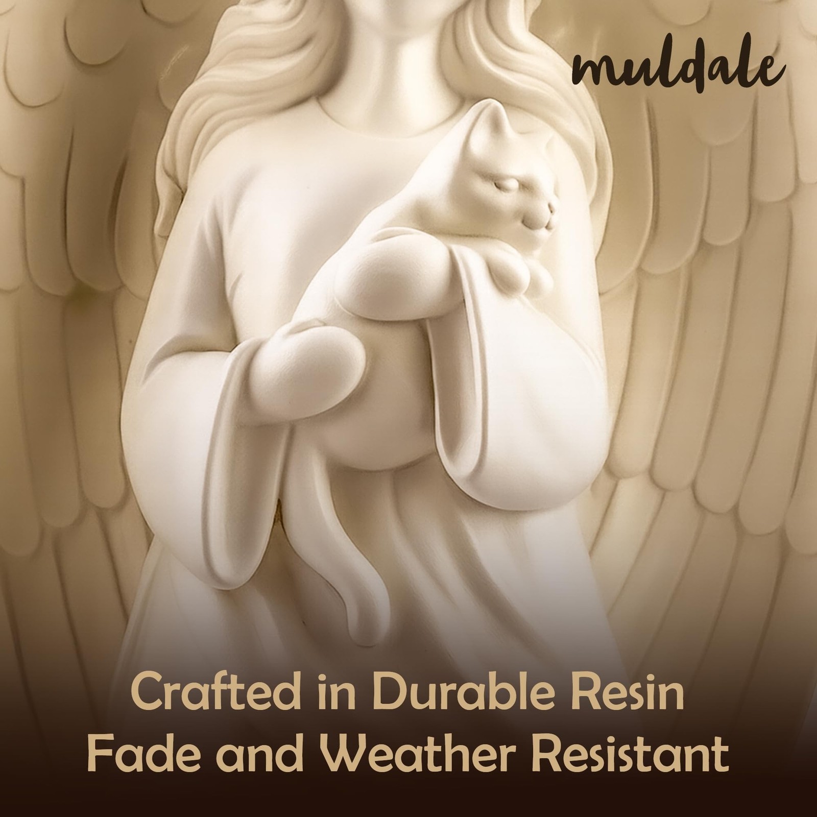 Muldale Angel Statue – Indoor/Outdoor Cat Memorial with Photo Holder – 11′